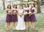Simple Sweetheart Chiffon Purple Short Pleats Bridesmaid Dress DMG66