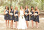 Pretty Chiffon Grey Short Pleats A Line Bridesmaid Dress DMG67