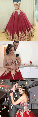 Strapless Sweetheart Neck Ball Gown Prom Dresses With Appliques,Pretty Quinceanera Dresses DM400