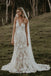 Rustic Floral Lace Mermaid Wedding Dress Sheath Deep V-Neck Bridal Gown DMW22