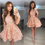 Princess A-Line Round Neck Lace Short Homecoming Dress,Prom Dresses DM331