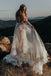 Gorgeous A Line Lace Boho Wedding Dresses, Bridal Dress with Long Sleeves DMW11