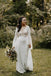 Sheath Long Sleeves Lace up Back Beach Wedding Dresses, Boho Bridal Gown DM1882