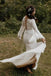 Sheath Long Sleeves Lace up Back Beach Wedding Dresses, Boho Bridal Gown DM1882