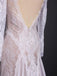 Elegant Lace Bridal Dress, Long Sleeves Backless Beach Wedding Dresses DMN91