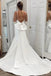 Simple Ivory Satin Mermaid V Neck Wedding Dresses, Bridal Gowns DM1889