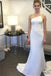 Simple Mermaid Ivory Strapless Wedding Dresses With Train, Wedding Gown DM1808