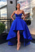 A Line Satin High Low Long Prom Dresses With Pockets Simple Evening Dresses DMP181