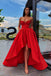 A Line Satin High Low Long Prom Dresses With Pockets Simple Evening Dresses DMP181