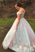 Chic Off the Shoulder Floral Appliques Long Prom Dresses Formal Evening Dresses DMP040
