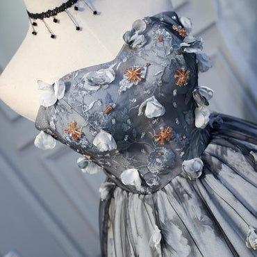 Sweetheart A Line Flowers Homecoming Dresses, Short Prom Dress DMN57