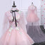 Pink A Line Tulle Spaghetti Straps Homecoming Dresses With Appliques DMN54