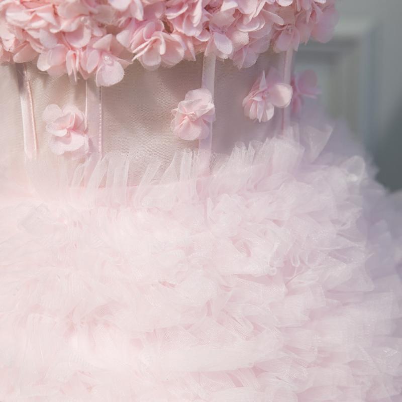 Cute Pink A Line Tulle Off the Shoulder Homecoming Dresses With Flowers DMN53