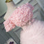 Cute Pink A Line Tulle Off the Shoulder Homecoming Dresses With Flowers DMN53