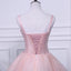 Pink A Line Tulle Spaghetti Straps Homecoming Dresses With Appliques DMN54
