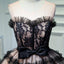 Black A Line Tulle Sweetheart Homecoming Dresses, Short  Prom Dress DMN52