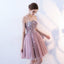 A Line Strapless Flowers Short Tulle Homecoming Dresses,Cocktail Dress DMC64