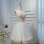 A Line Sweetheart Tulle Short Homecoming Dress With Flowers DMN45