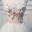 A Line Sweetheart Tulle Short Homecoming Dress With Flowers DMN45
