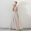 A Line Tulle Long Straps Lace Up Back Beaded Prom Dresses,Evening Dress DMG73