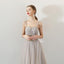 A Line Tulle Long Straps Lace Up Back Beaded Prom Dresses,Evening Dress DMG73