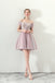 A Line Off the Shoulder Tulle Homecoming Dresses,Short Prom Dress DMC61