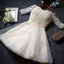 Half Sleeve A Line Lace Short Prom Dress,Tulle Homecoming Dresses DM407