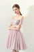 A Line Off the Shoulder Tulle Homecoming Dresses,Short Prom Dress DMC61