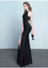 Charming Simple Style Long Sheath Sexy Cheap Black Prom Dresses K703