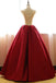 Red Quinceanera Dresses,Floral Satin Aline long Applique Ball Gown Prom Dress DM240