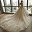 3/4 Sleeve Lace Appliques Tulle Ball Gown Plus Size Wedding Dress DM639