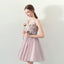 A Line V Neck Flowers Short Homecoming Dresses,Graduation Dress DMC62