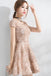 Beautiful A Line Short Sleeves Mini Lace Homecoming Dresses DMC52