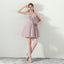 A Line V Neck Flowers Short Homecoming Dresses,Graduation Dress DMC62