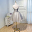 A Line Sweetheart Tulle Black Short Homecoming Dress With Flowers DMN46