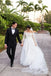 Tulle A-line Off-the-Shoulder 3/4 Sleeves Wedding Dresses, Bridal Gown DM1903