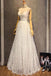 Unique Spaghetti Straps V-Neck Lace Up A-Line Long Prom Dress DMF25