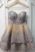 Unique Sweetheart Appliques Short Prom Dress, Layers Homecoming Dress DMP56