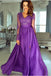 A-line V neck Long Sleeves Prom Dresses Lace Appliques Formal Gowns DMR73