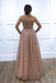 A-line One Shoulder Sparkly Long Sequins Prom Dresses Evening Dresses DMR62