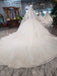 Elegant Scoop Ball Gown Wedding Dresses, 3/4 Sleeves Wedding Gown DMJ97
