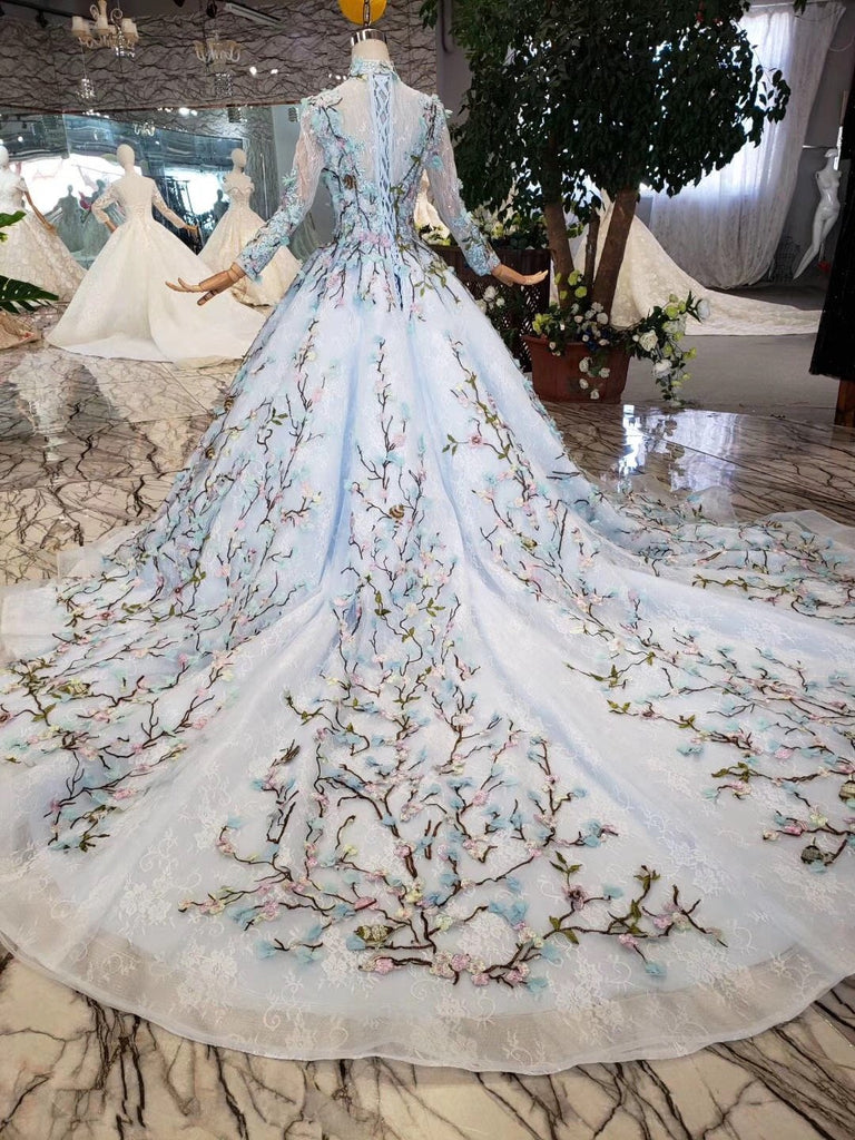 Stunning Light Blue Ball Gown Wedding Dresses, Quinceanera Dresses DMJ98