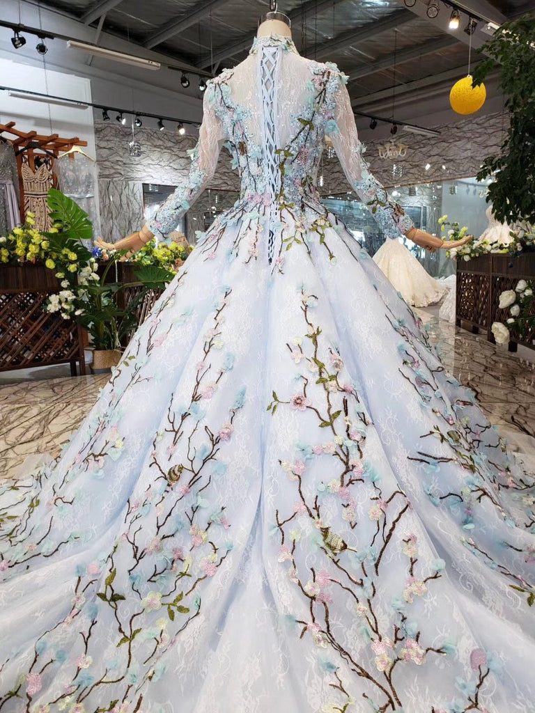 Stunning Light Blue Ball Gown Wedding Dresses, Quinceanera Dresses DMJ98