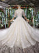 Lace Half Sleeves Ball Gown Wedding Dresses, Fashion Beading Big Wedding Gown DMK3