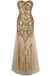Mermaid Gold Tulle Sequins Prom Dress,Sweetheart Long Bridesmaid Dresses DME78