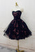 Charming Black Cute Floral Formal Dresses, Black Party Dress, Homecoming Dresses DMO72