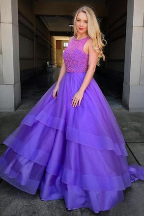 Beaded Bodice Ball Gown Prom Dresses Simple Quinceanera Dress DMH64