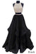 Two Piece Floor Length Burgundy Prom Dress Beaded Open Back Evening Gown DM603