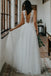 Bohemian Lace Top V Neck Tulle Long Summer Wedding Dresses For Bride DMW44