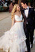 Spaghetti Straps Off White Two Piece Wedding Dress, Long Tulle Pron Gown DMG79